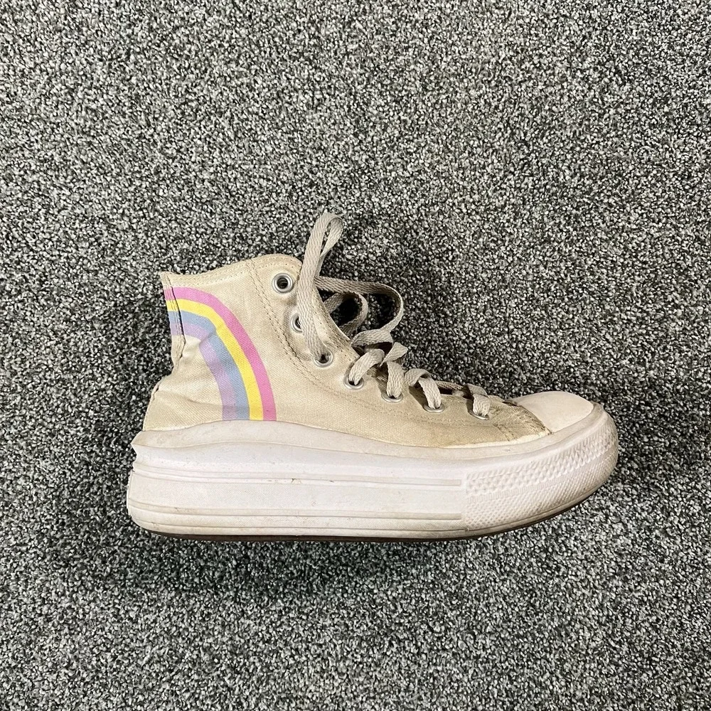 Converse Chuck Taylor All Star Move Hi Platform Youth 2 Rainbow Canvas Sneakers